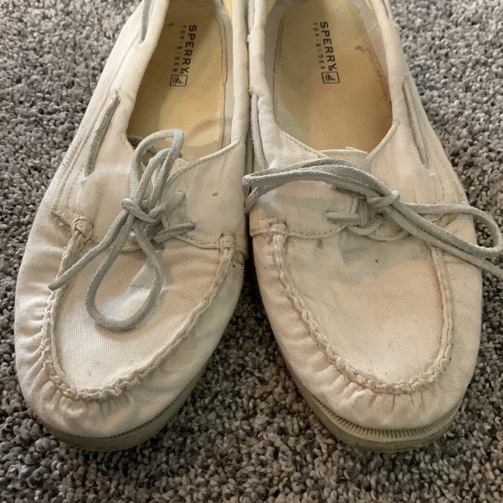Ivory Sherry Top Sider, 9.5 - Picture 2 of 8
